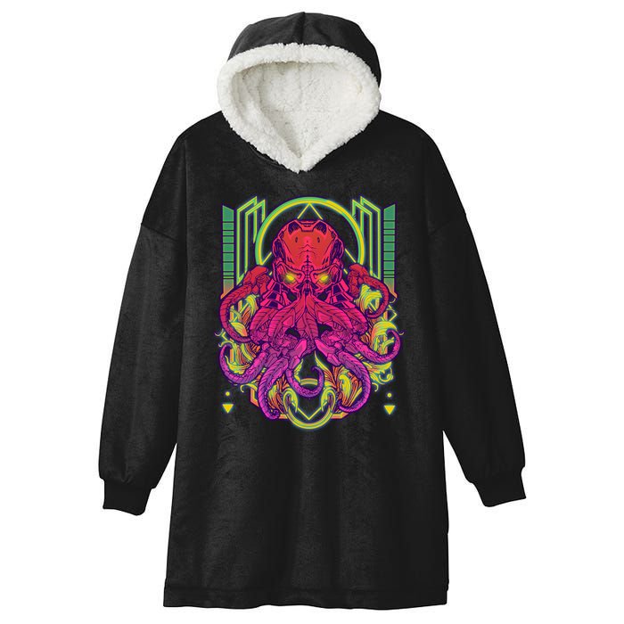 Cool Cybernetic Robot Octopus Squid Hooded Wearable Blanket