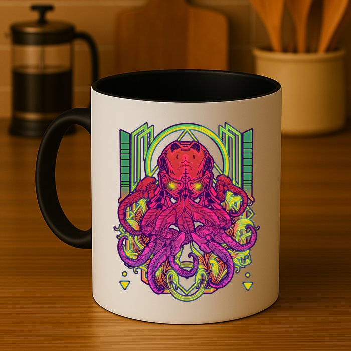 Cool Cybernetic Robot Octopus Squid Mug