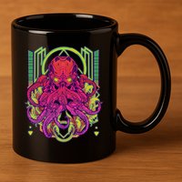 Cool Cybernetic Robot Octopus Squid 11oz C Handle Ceramic Mug