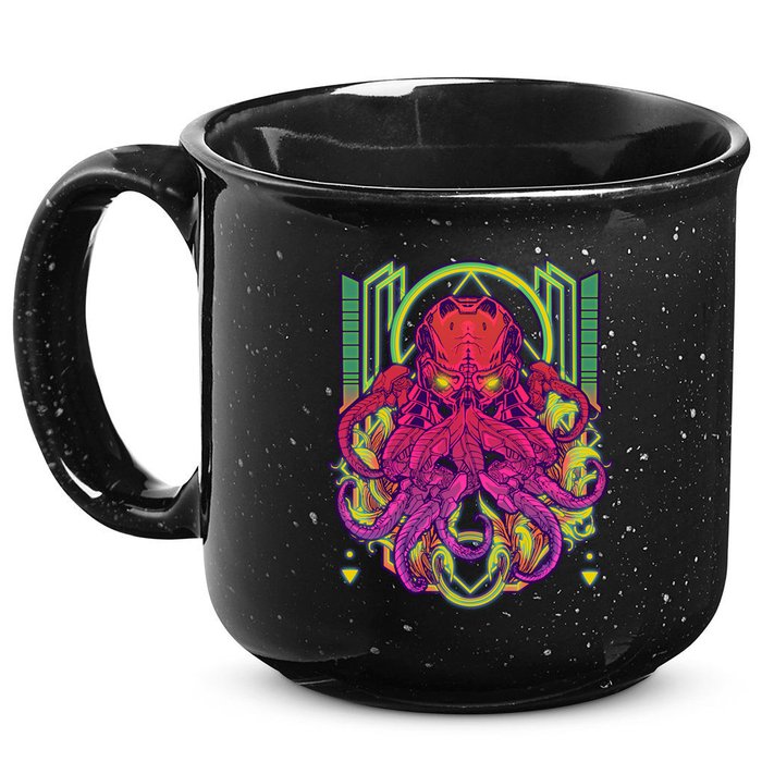 Cool Cybernetic Robot Octopus Squid 15oz Campfire Ceramic Mug