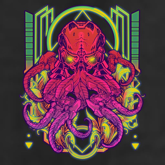 Cool Cybernetic Robot Octopus Squid Beanie