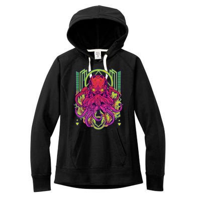 Cool Cybernetic Robot Octopus Squid Women's Fleece Hoodie