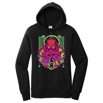 Cool Cybernetic Robot Octopus Squid Women's Pullover Hoodie