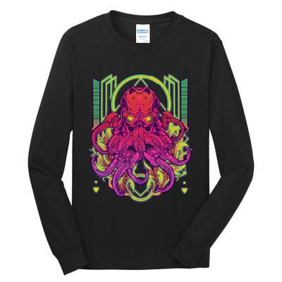 Cool Cybernetic Robot Octopus Squid Tall Long Sleeve T-Shirt