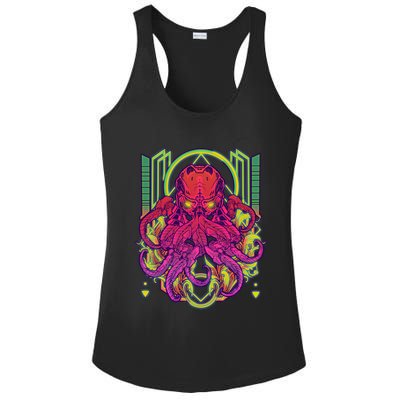 Cool Cybernetic Robot Octopus Squid Ladies PosiCharge Competitor Racerback Tank