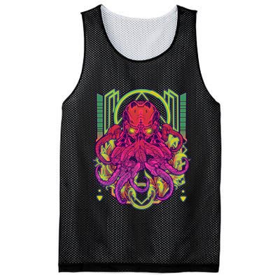 Cool Cybernetic Robot Octopus Squid Mesh Reversible Basketball Jersey Tank