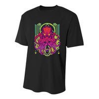 Cool Cybernetic Robot Octopus Squid Youth Performance Sprint T-Shirt