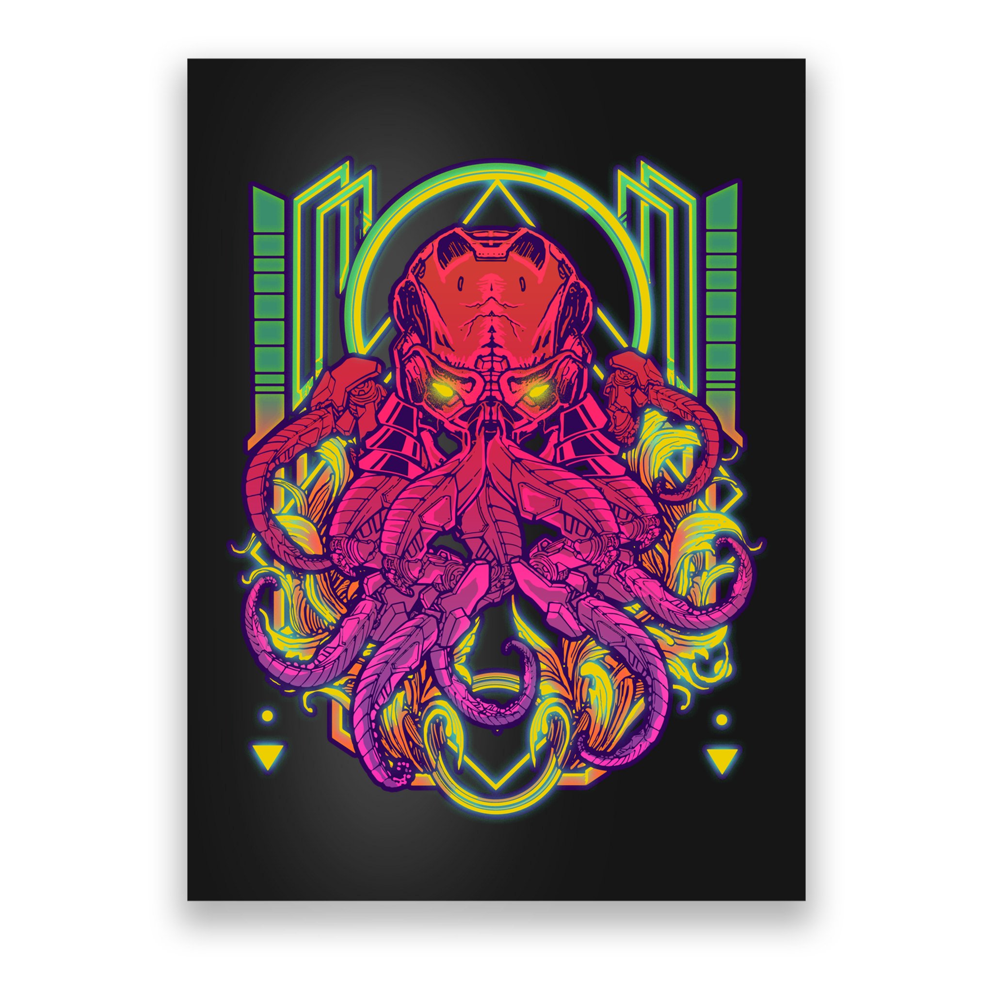 Cool Cybernetic Robot Octopus Squid Poster