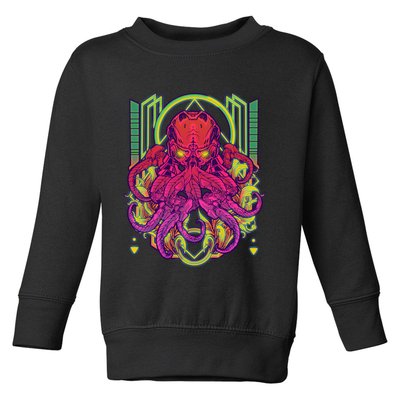 Cool Cybernetic Robot Octopus Squid Toddler Sweatshirt