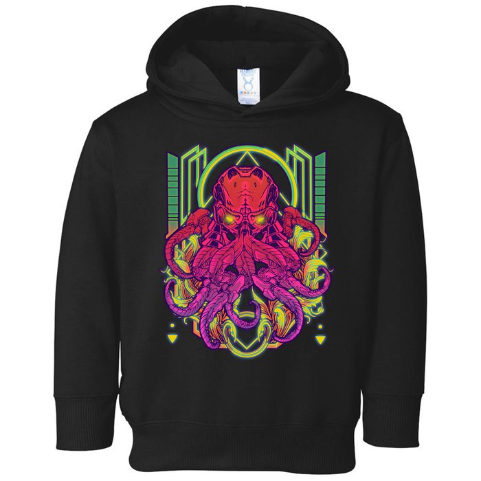 Cool Cybernetic Robot Octopus Squid Toddler Hoodie