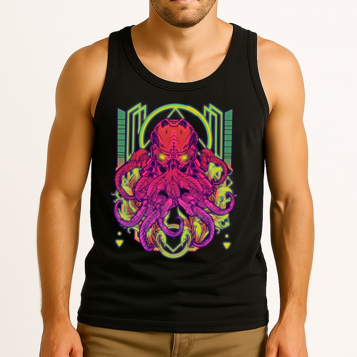 Cool Cybernetic Robot Octopus Squid Tank Top