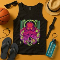 Cool Cybernetic Robot Octopus Squid Tank Top