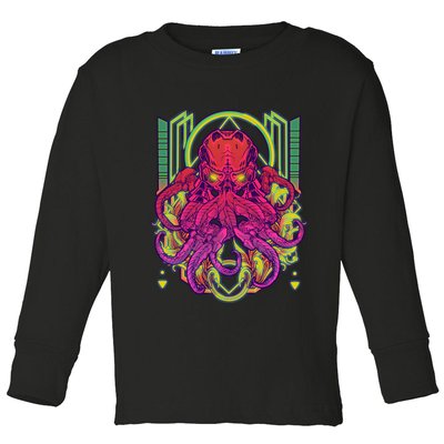 Cool Cybernetic Robot Octopus Squid Toddler Long Sleeve Shirt