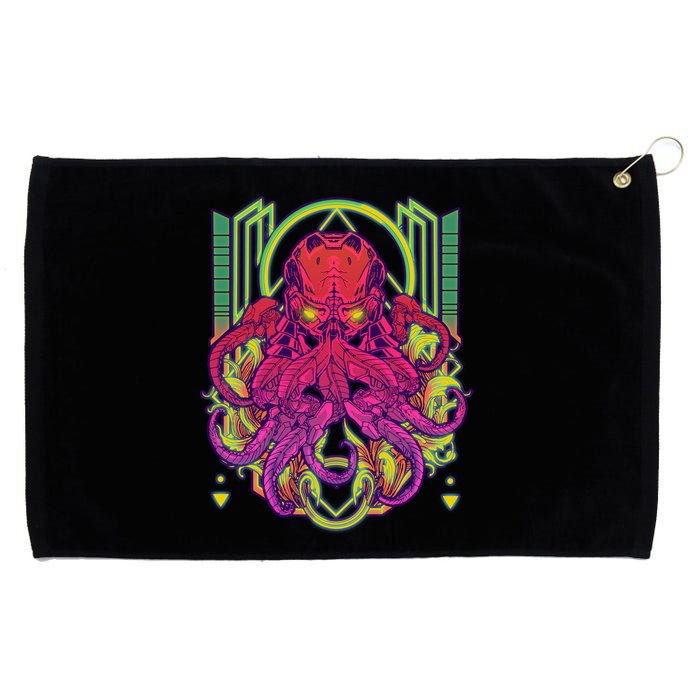 Cool Cybernetic Robot Octopus Squid Grommeted Golf Towel