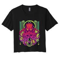 Cool Cybernetic Robot Octopus Squid Crop Top