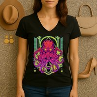 Cool Cybernetic Robot Octopus Squid Women's V-Neck T-Shirt