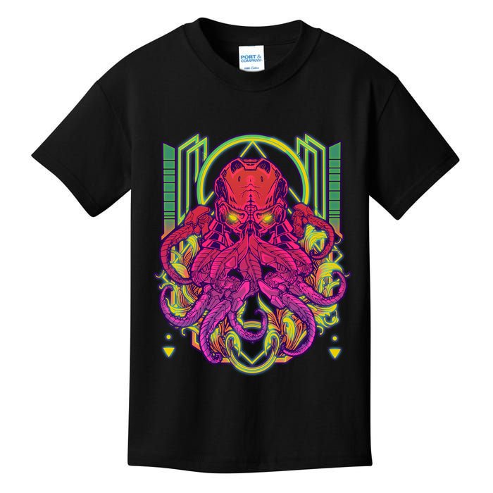 Cool Cybernetic Robot Octopus Squid Kids T-Shirt