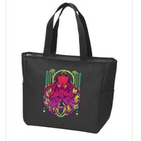 Cool Cybernetic Robot Octopus Squid Zip Tote Bag