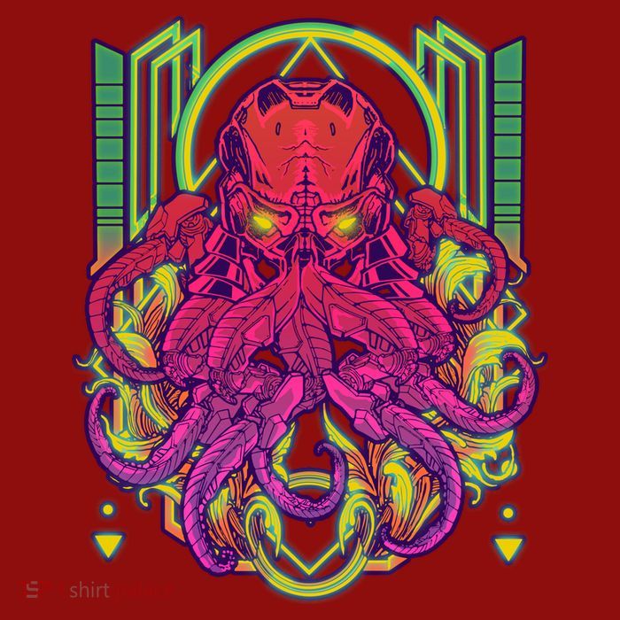 Cool Cybernetic Robot Octopus Squid Cooling Performance Crew T-Shirt
