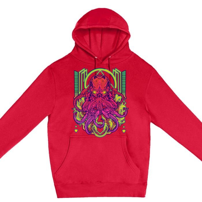 Cool Cybernetic Robot Octopus Squid Premium Pullover Hoodie