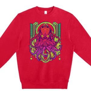 Cool Cybernetic Robot Octopus Squid Premium Crewneck Sweatshirt