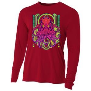 Cool Cybernetic Robot Octopus Squid Cooling Performance Long Sleeve Crew