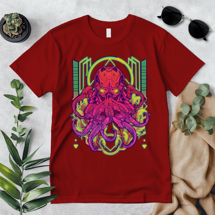 Cool Cybernetic Robot Octopus Squid Premium T-Shirt