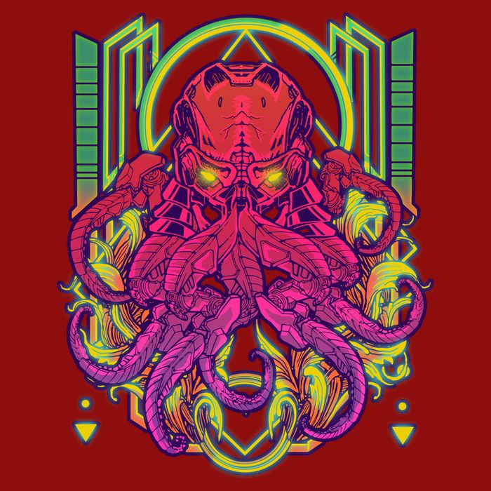 Cool Cybernetic Robot Octopus Squid Premium T-Shirt