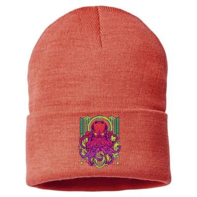 Cool Cybernetic Robot Octopus Squid Sustainable Knit Beanie
