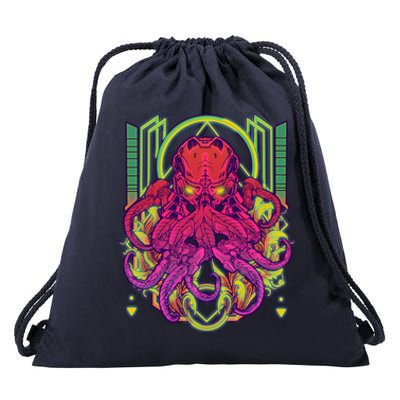 Cool Cybernetic Robot Octopus Squid Drawstring Bag