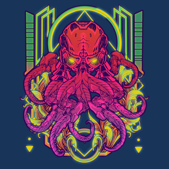 Cool Cybernetic Robot Octopus Squid Infant Baby Jersey Bodysuit