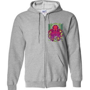 Cool Cybernetic Robot Octopus Squid Full Zip Hoodie