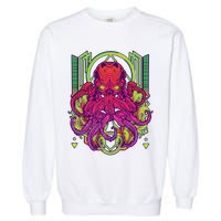 Cool Cybernetic Robot Octopus Squid Garment-Dyed Sweatshirt