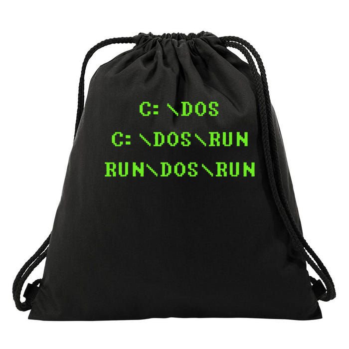 Cdos Cdosrun Rundosrun Funny Computer Dos Drawstring Bag