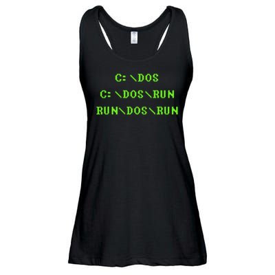 Cdos Cdosrun Rundosrun Funny Computer Dos Ladies Essential Flowy Tank