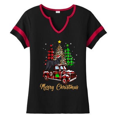 Cane Corso Riding Xmas Truck Merry Christmas Dog Lover Funny Gift Ladies Halftime Notch Neck Tee