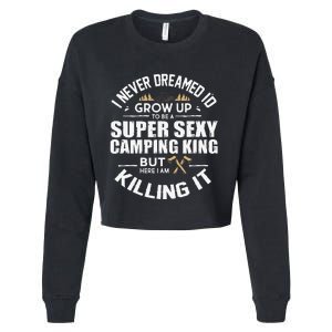 Camping Camper RV Camping Vacation Camping Dad Cropped Pullover Crew