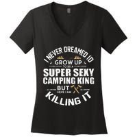 Camping Camper RV Camping Vacation Camping Dad Women's V-Neck T-Shirt