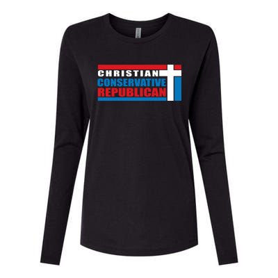 Christian Conservative Republican Cross Womens Cotton Relaxed Long Sleeve T-Shirt