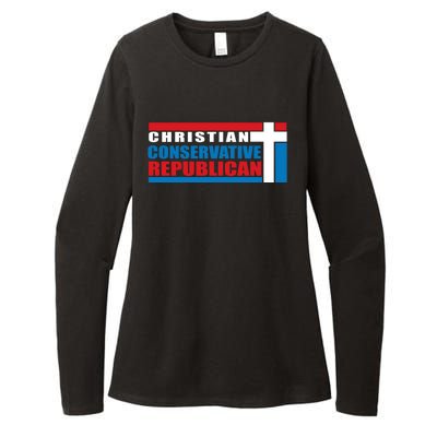 Christian Conservative Republican Cross Womens CVC Long Sleeve Shirt