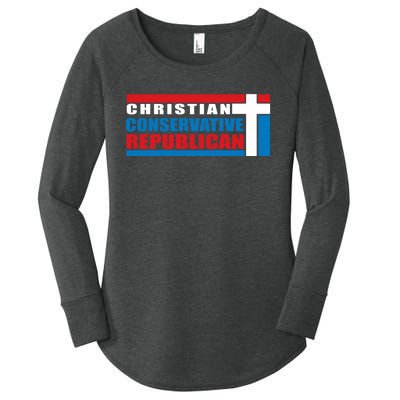 Christian Conservative Republican Cross Women's Perfect Tri Tunic Long Sleeve Shirt