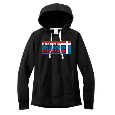 Christian Conservative Republican Cross Women's Fleece Hoodie