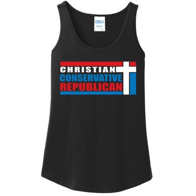 Christian Conservative Republican Cross Ladies Essential Tank