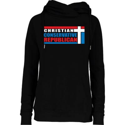 Christian Conservative Republican Cross Womens Funnel Neck Pullover Hood