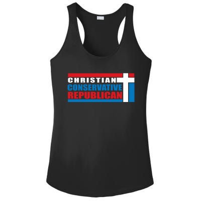 Christian Conservative Republican Cross Ladies PosiCharge Competitor Racerback Tank