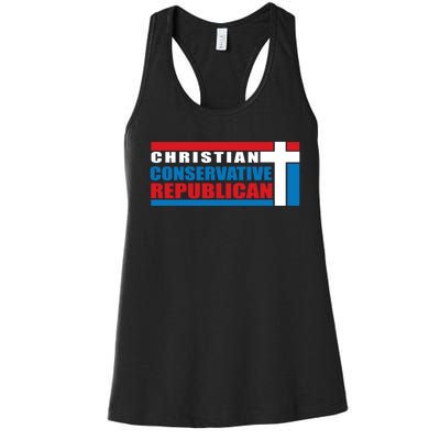 Christian Conservative Republican Cross Women's Racerback Tank