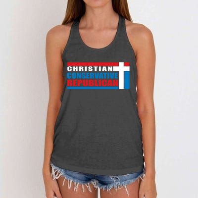 Christian Conservative Republican Cross Women's Knotted Racerback Tank