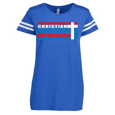 Christian Conservative Republican Cross Enza Ladies Jersey Football T-Shirt