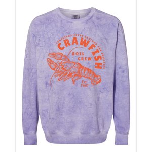 Crawfish Crew Retro Louisiana Cajun Seafood Gift Colorblast Crewneck Sweatshirt