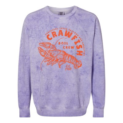 Crawfish Crew Retro Louisiana Cajun Seafood Gift Colorblast Crewneck Sweatshirt